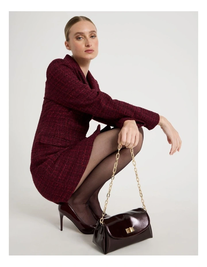 Boucle Blazer Dress in Red image 7