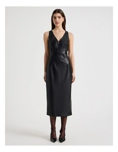 Faux Leather Dress in Black