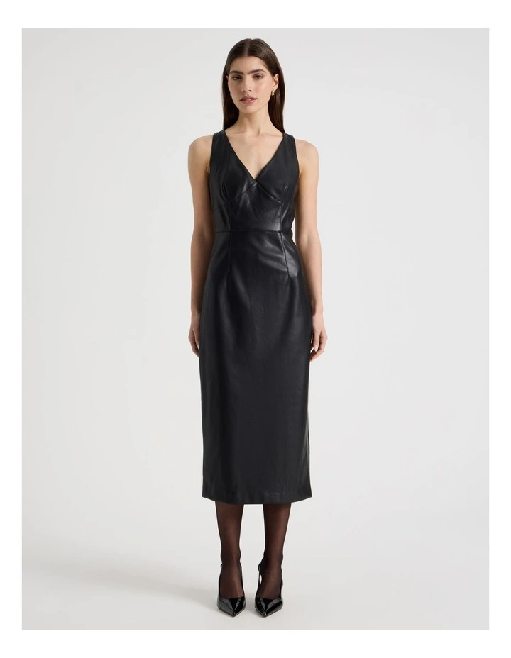 Faux Leather Dress in Black image 1