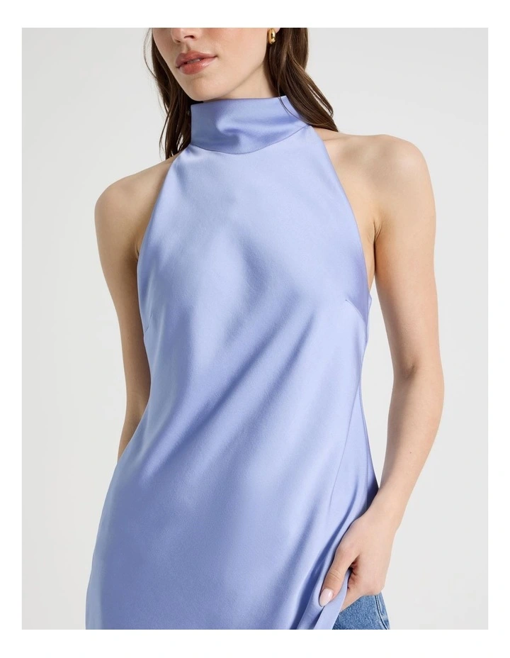 Mock Neck Asymmetrical Tunic Top in Cornflower image 4