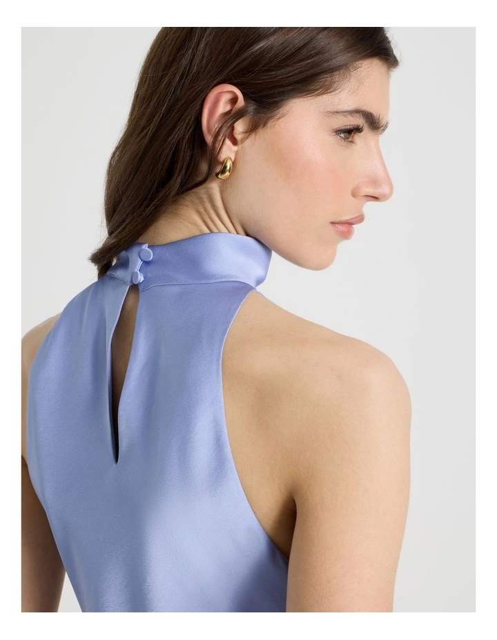Mock Neck Asymmetrical Tunic Top in Cornflower image 7