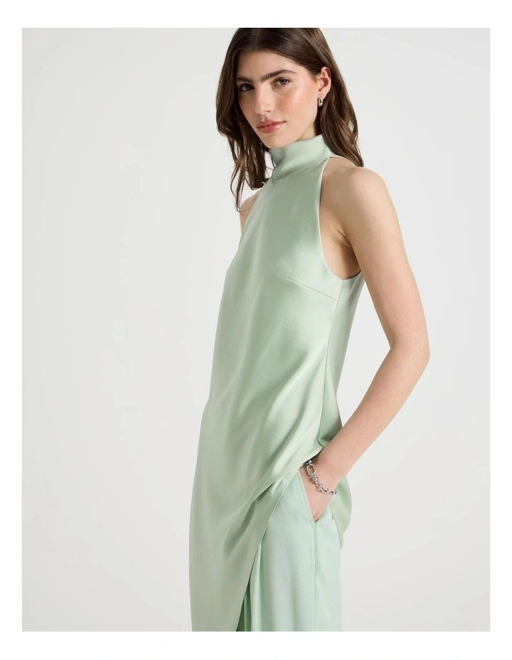 Mock Neck Asymmetrical Tunic Top in Mint image 4