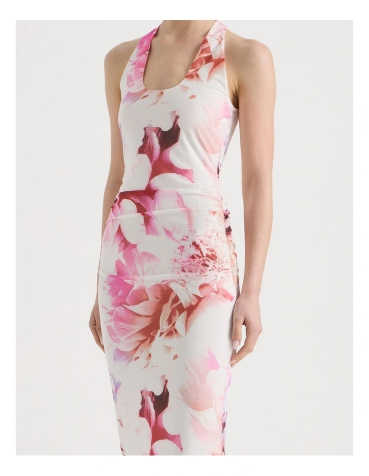 Mesh Square Midi Dress in Pink image 4
