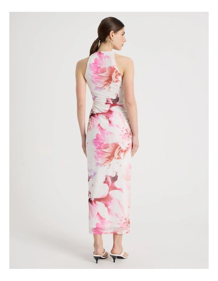 Mesh Square Midi Dress in Pink image 6