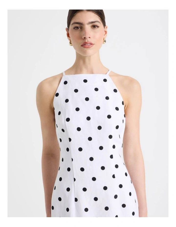 Square Neck Midi Dress in Black/White image 2