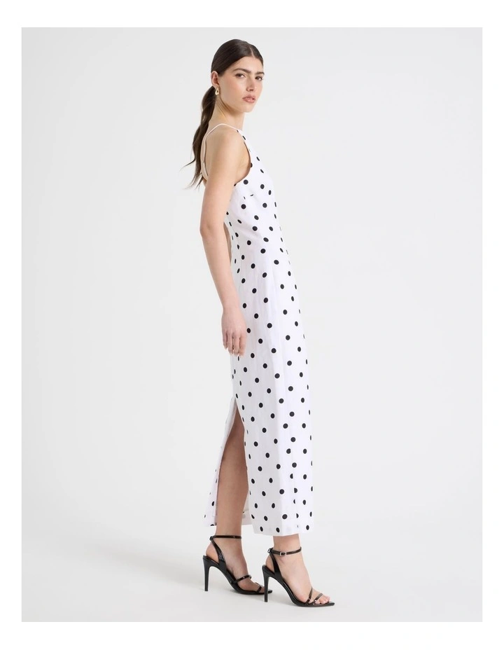 Square Neck Midi Dress in Black/White image 5