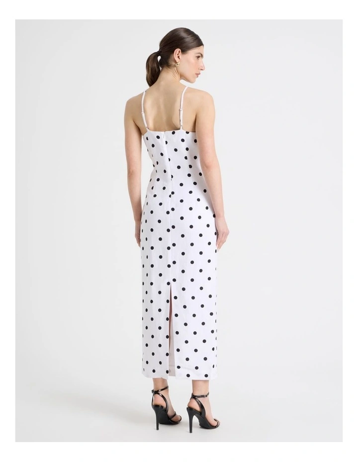 Square Neck Midi Dress in Black/White image 6