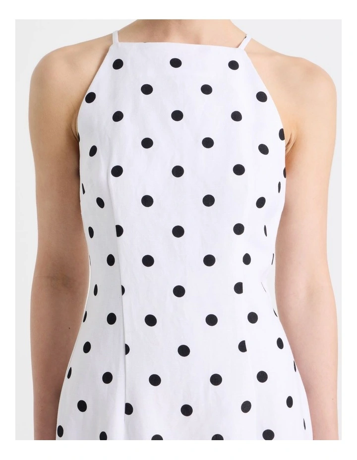 Square Neck Midi Dress in Black/White image 7