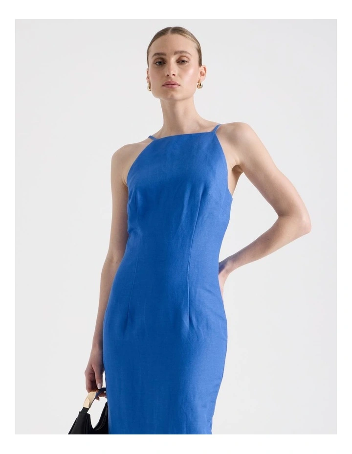 Square Neck Midi Dress in Cobalt image 2