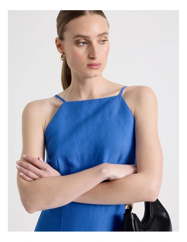 Square Neck Midi Dress in Cobalt image 3
