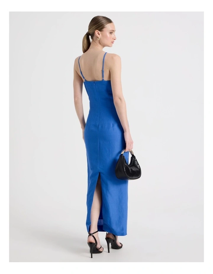 Square Neck Midi Dress in Cobalt image 6