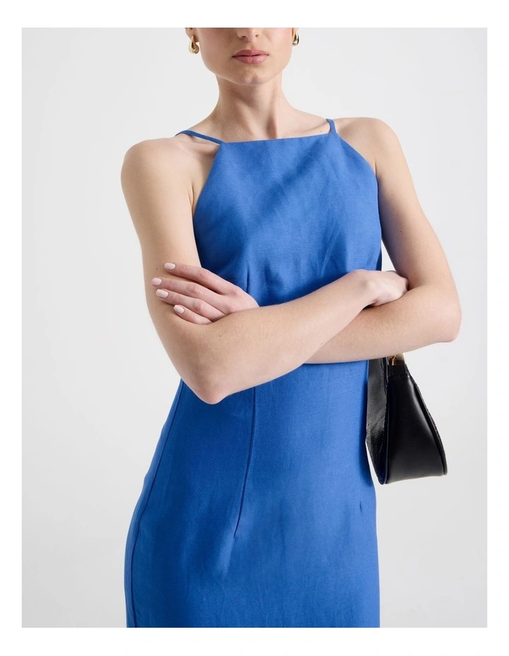 Square Neck Midi Dress in Cobalt image 7