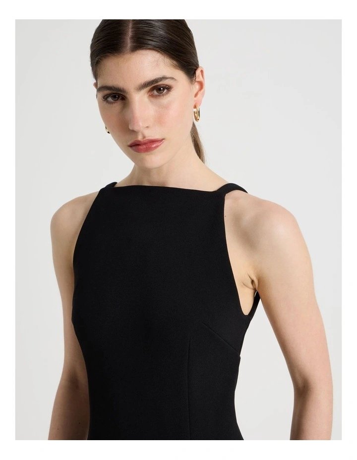 Backless Midi Dress in Black image 3