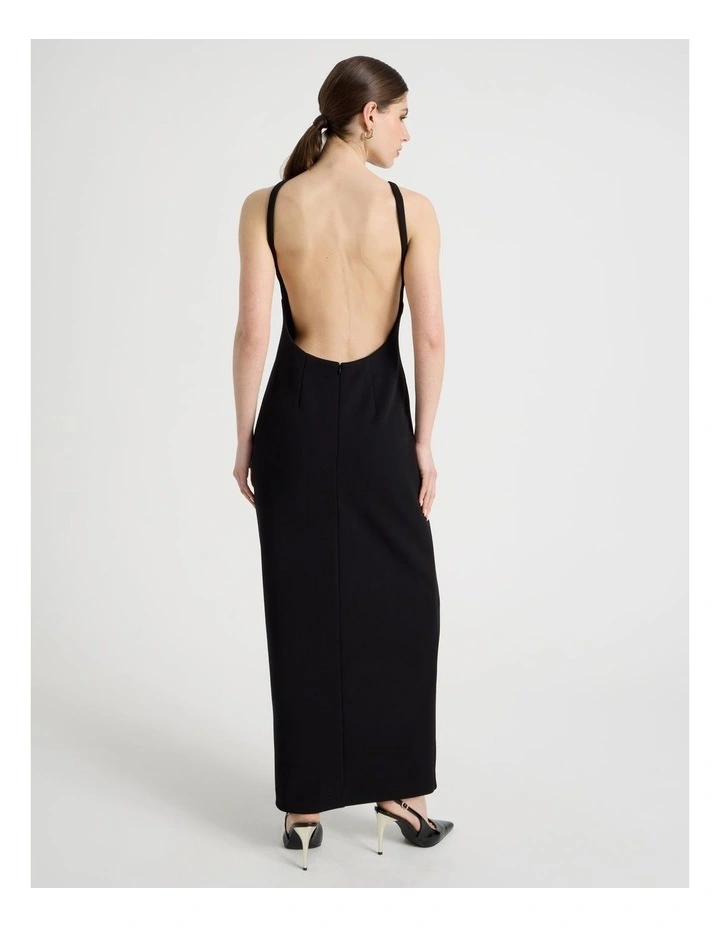 Backless Midi Dress in Black image 6