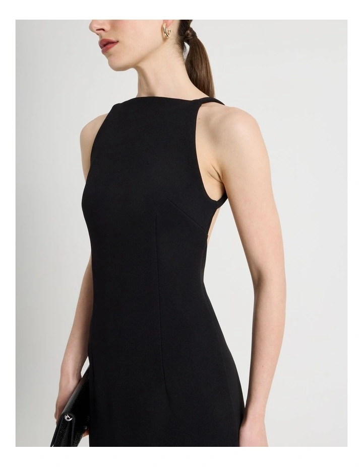 Backless Midi Dress in Black image 7