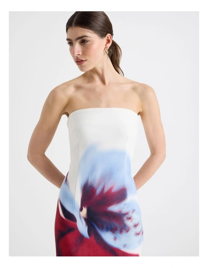Orchid Strapless Column Maxi Dress in Ivory image 2