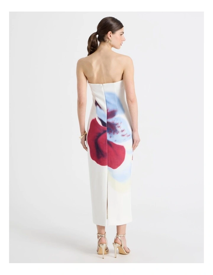 Orchid Strapless Column Maxi Dress in Ivory image 6