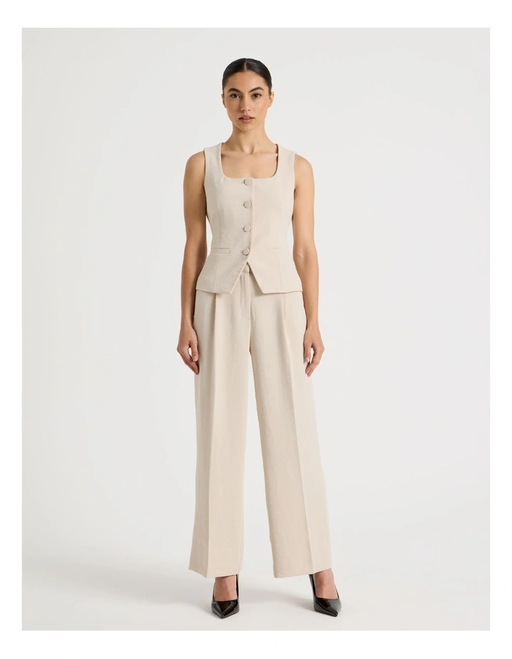 Petite Scoop Neck Vest in Stone image 4