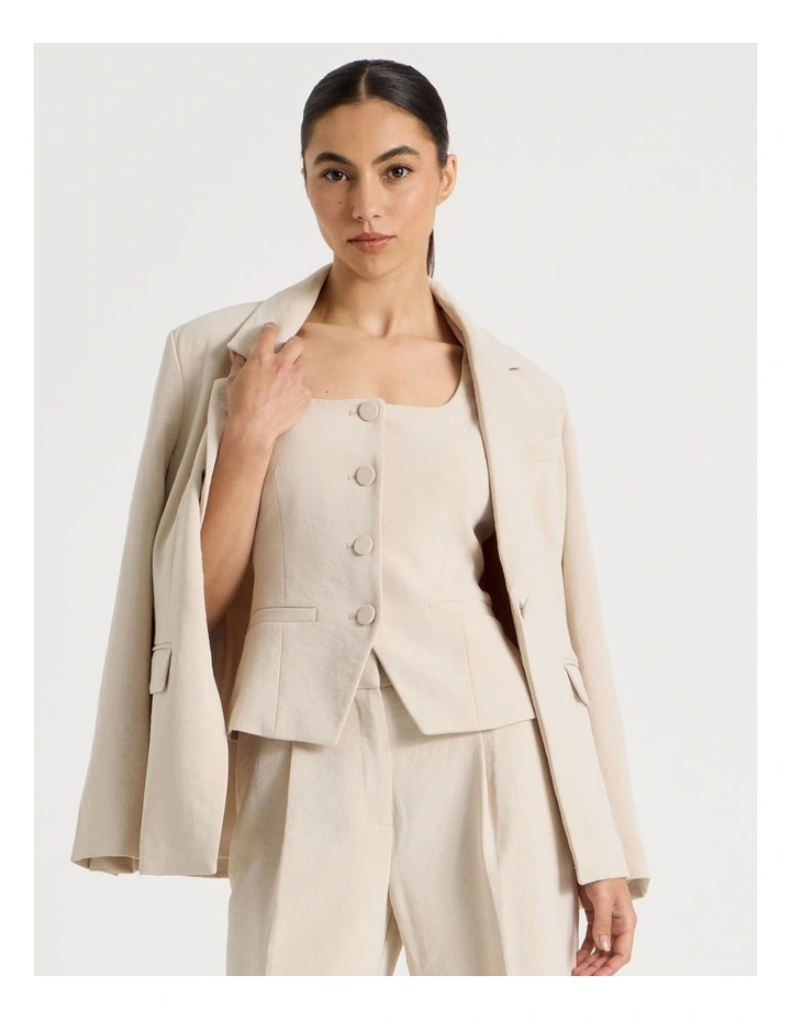 Petite Scoop Neck Vest in Stone image 5