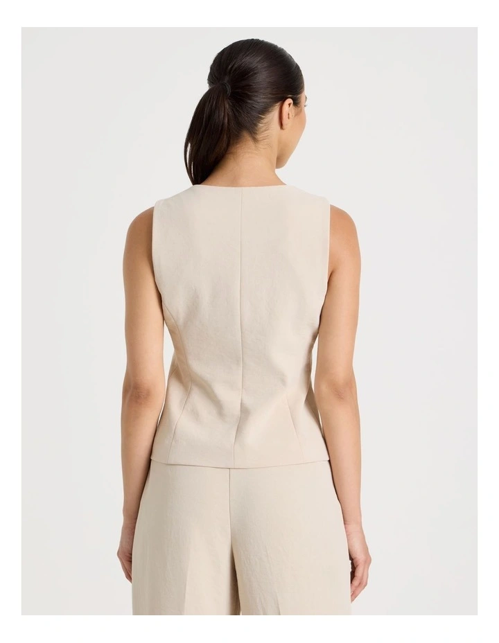 Petite Scoop Neck Vest in Stone image 6
