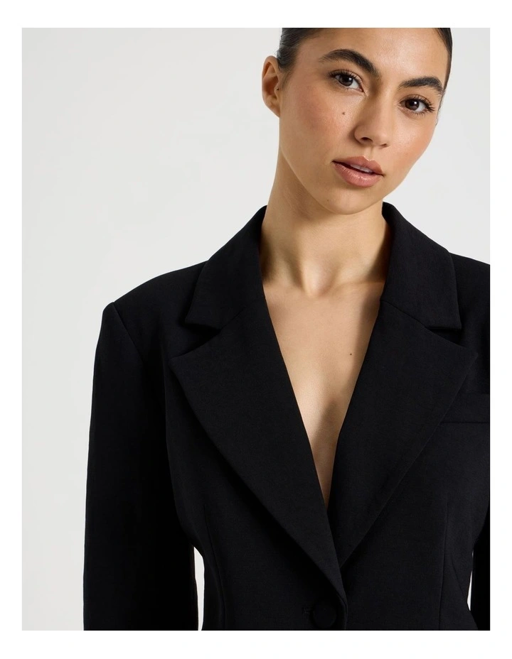 Petite Single Breasted Blazer in Black image 2