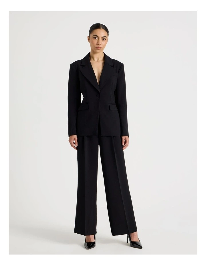 Petite Single Breasted Blazer in Black image 3