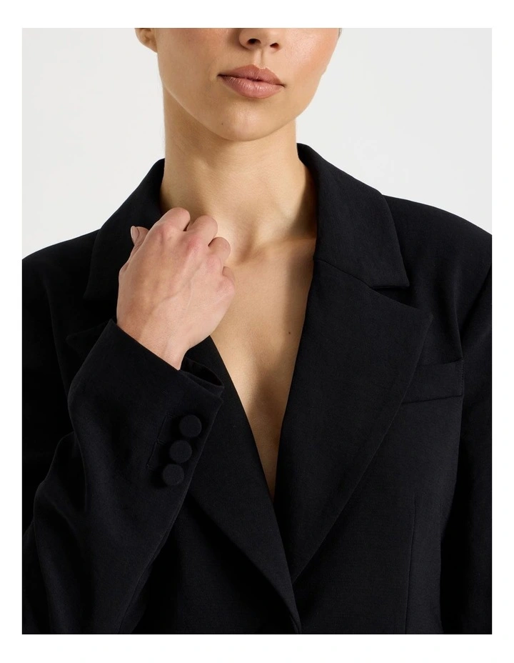 Petite Single Breasted Blazer in Black image 5