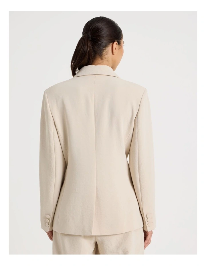 Petite Single Breasted Blazer in Stone image 6