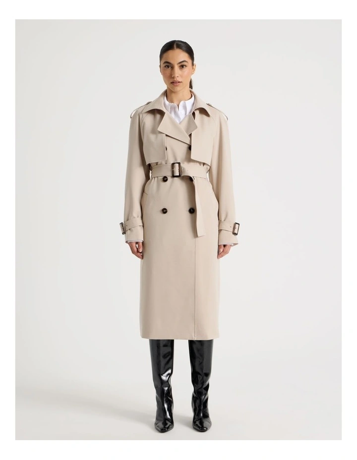 Petite Trench Coat in Stone image 3