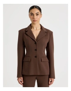 Petite Hourglass Blazer in Dark Brown