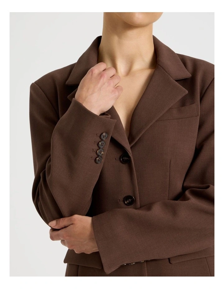 Petite Hourglass Blazer in Dark Brown image 3
