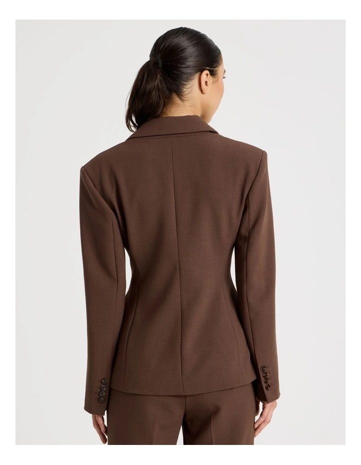 Petite Hourglass Blazer in Dark Brown image 5