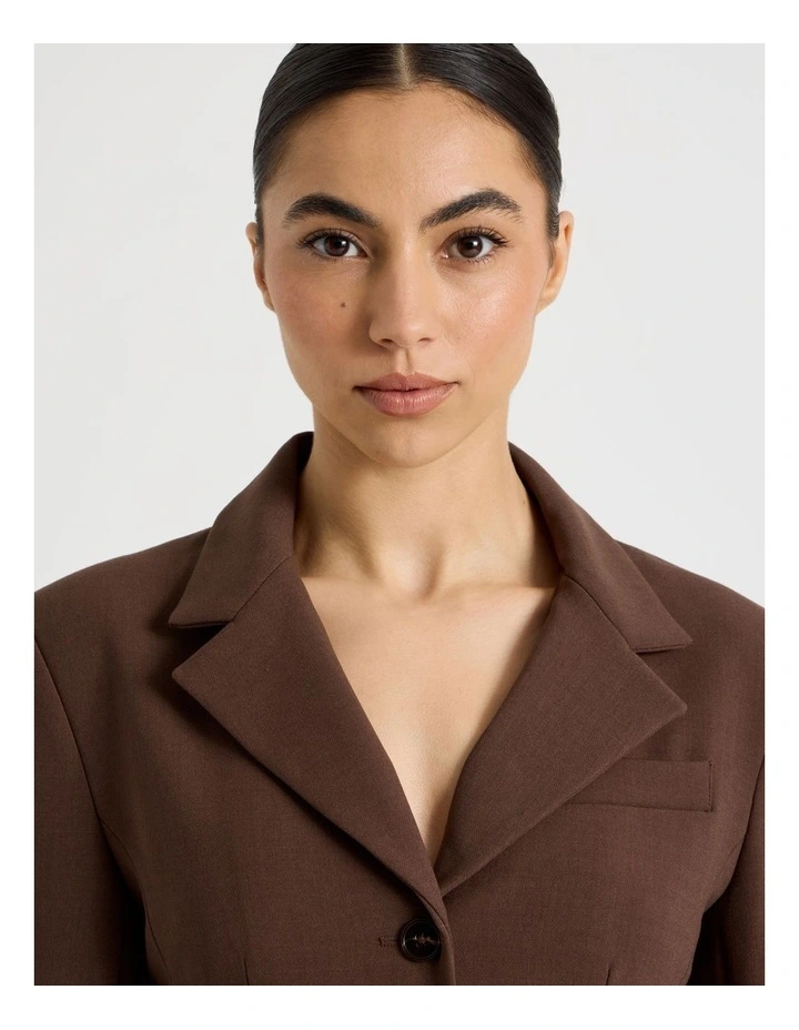 Petite Hourglass Blazer in Dark Brown image 6