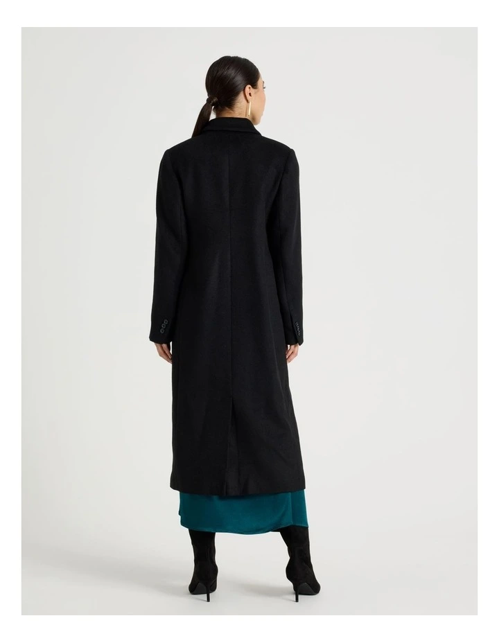 Petite Tailored Long Coat in Black image 5