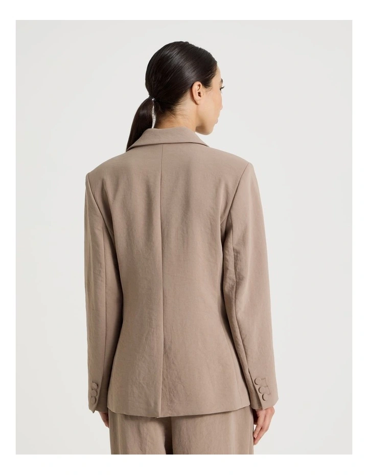Petite Single Breasted Blazer in Taupe image 5