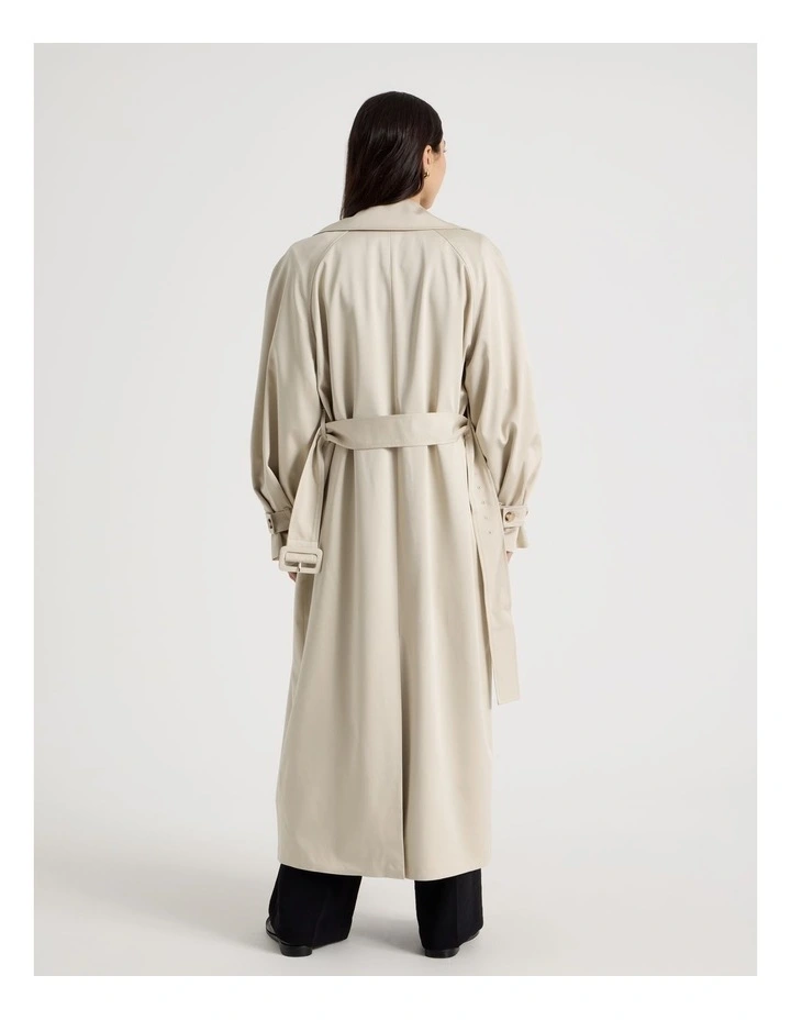Petite Soft Trench Coat in Stone image 6