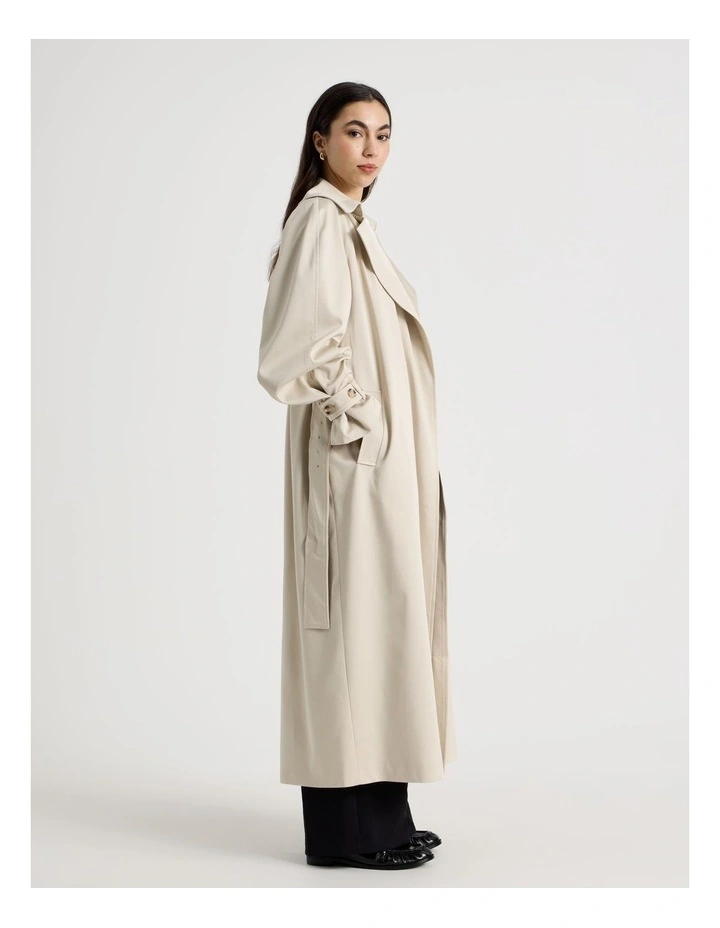 Petite Soft Trench Coat in Stone image 7