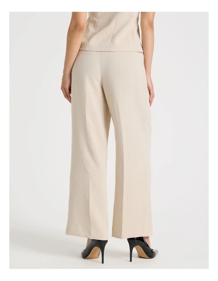 Petite Pleat Front Wide Leg Pant in Stone image 4