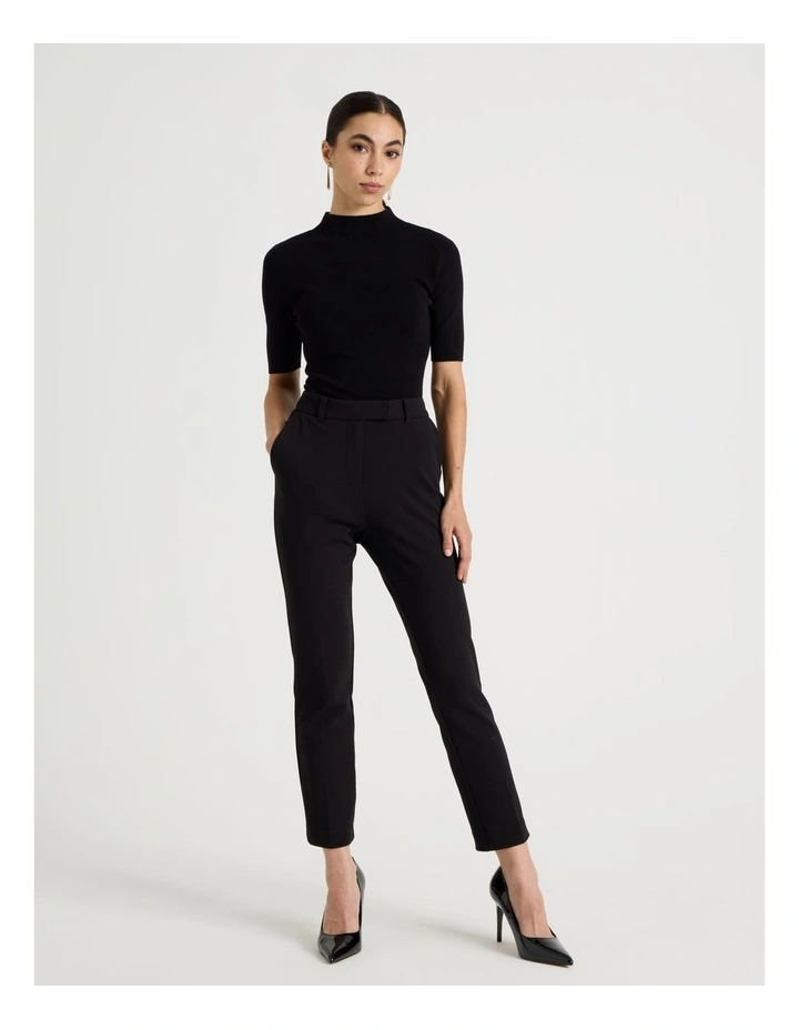 Petite Mid Rise Slim Pant in Black image 3