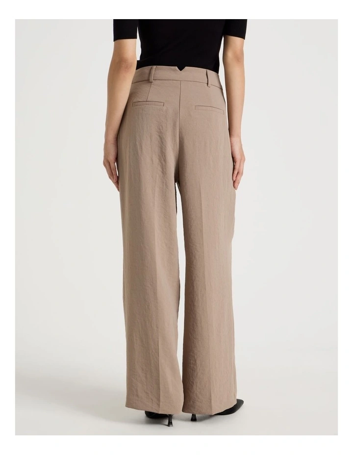Pleat Front Wide Leg Pant in Taupe image 6