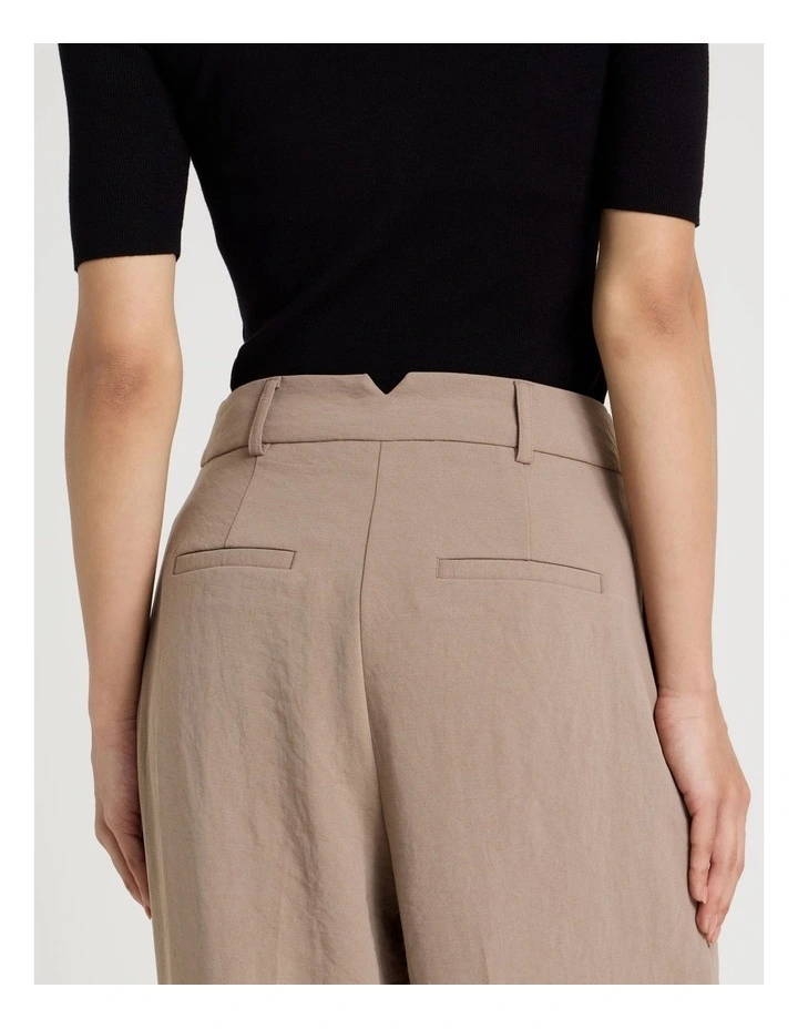 Pleat Front Wide Leg Pant in Taupe image 7