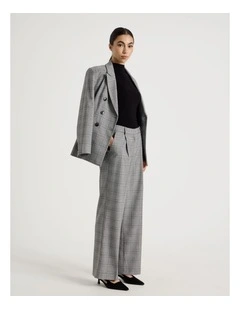 Wide Leg Pant in Black and White Check