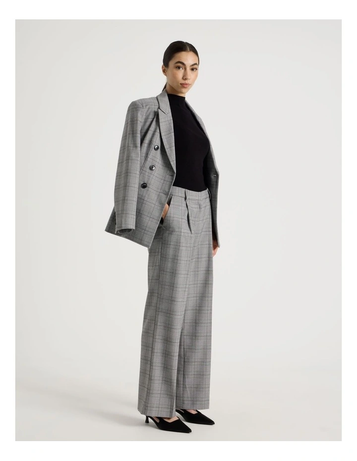 Wide Leg Pant in Black and White Check image 1