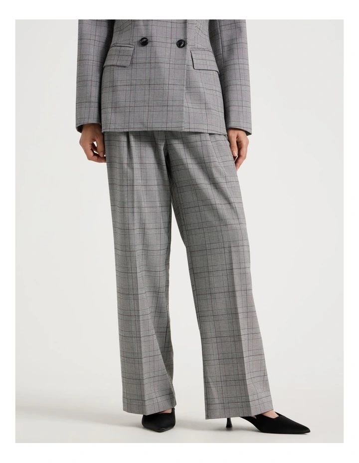 Wide Leg Pant in Black and White Check image 2
