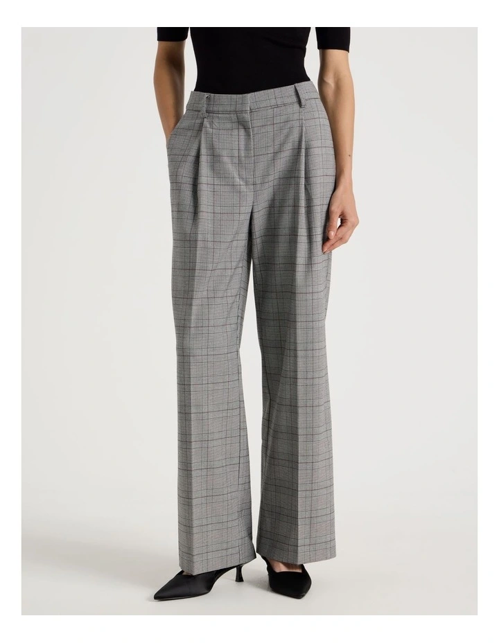 Wide Leg Pant in Black and White Check image 3