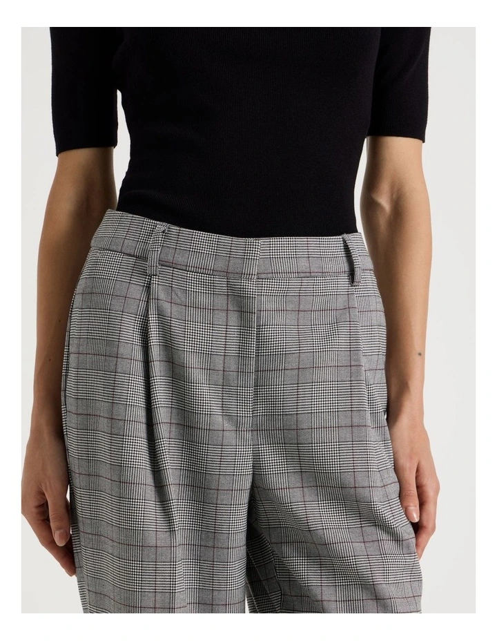 Wide Leg Pant in Black and White Check image 4