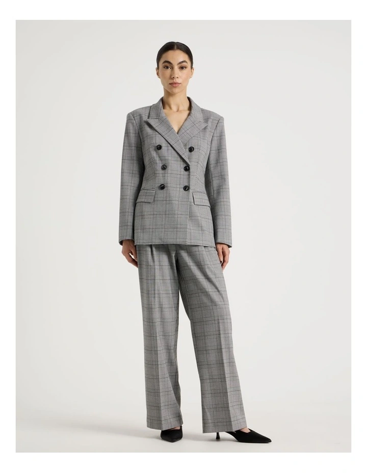 Wide Leg Pant in Black and White Check image 7