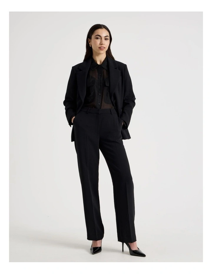 Petite Straight Leg Pant in Black image 1