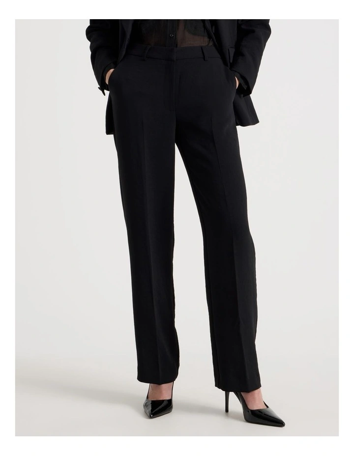 Petite Straight Leg Pant in Black image 2
