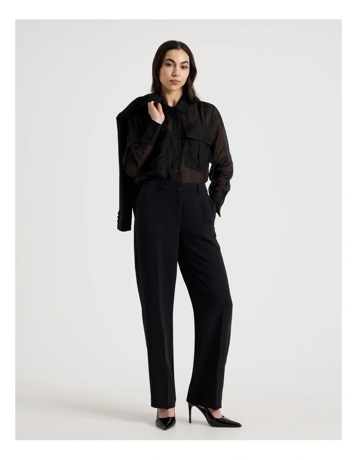 Petite Straight Leg Pant in Black image 7